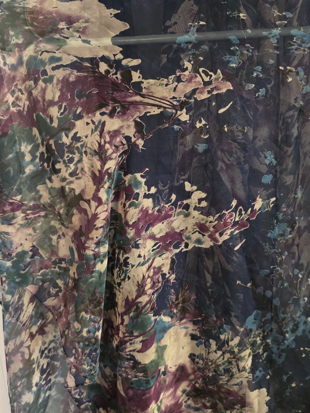 Apt. 9 Navy Floral Circle Skirt with Purple and Teal Accents